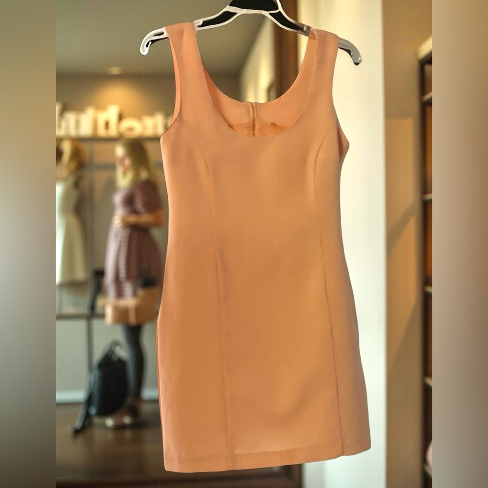 Chic Sleeveless Peach Mini Dress